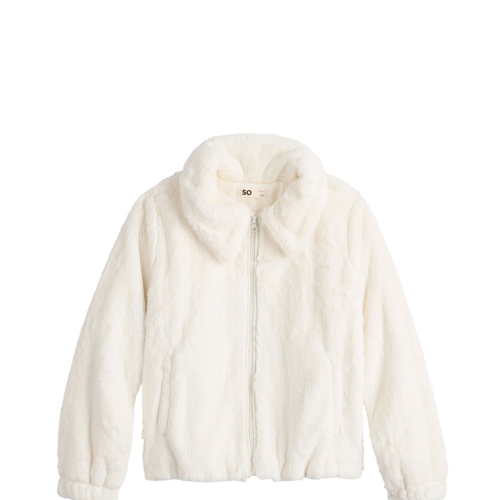 SO Girl 7yr Cream Faux Fur Jacket